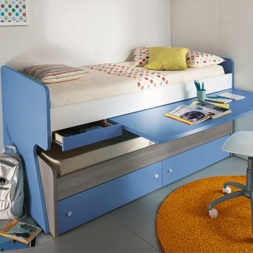 Victor Multifunction Bed With Pull Out Desk Belvisi Furniture Victor Multifunction Bed With Pull Out, Flip Out Desk Bed